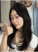 韓国ヘアーハッシュカットレイヤーカットハイライトカラー