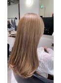 くびれヘア/アプリコットオレンジ/ハイライト/縮毛矯正/銀座