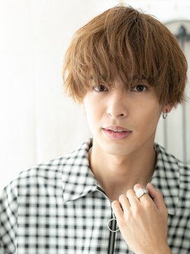 グルーミングサロン バーバー キャッスル 北浦和西口(Grooming salon Barber Castle) ハイトーンカラーカジュアルくせ毛風マッシュパーマH北浦和