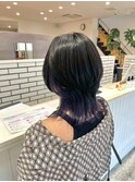 ウルフカット×パープルインナー♪ (ブリーチあり)