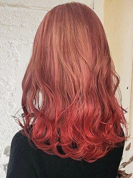 エノア 東京(ENORE) セミロング｜オレンジピンク｜グラデーションカラー