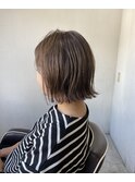 前下がり外ハネボブハイライトミルクティーベージュ/高田馬場/