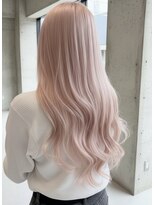 プネル 渋谷(PUNEL)&nbsp;原宿　ピンクベージュ　ミディアムレイヤー ホワイトピンク