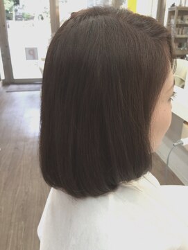 ヘアデザイン ラポール 茨木店(hair design Rapport) シナモンベージュで大人かわいいワンカールラウンドボブディ