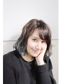 重め：切りっぱなしボブ：グラデーションH