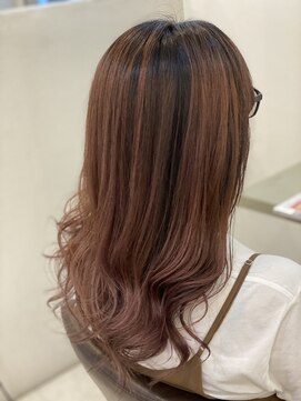 ヘアーサロン イルア 北越谷(hair salon I'LUNA) オレンジベージュバレイヤージュ