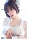 大人可愛い20代30代40代ひし形ミニボブ/グレージュアッシュ25