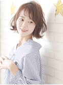 デジタルパーマでゆるふわ感を♪切りっぱなしボブ☆30代40代50代