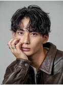 韓国マッシュセンターパートダウンパーマニュアンスパーマウルフ