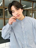 毛流れハンサムショートセンターパートメンズ黒髪爽やか