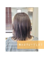 ヘアーパレス フタバ(Hair palace FUTABA)&nbsp;外ハネグレージュボブ　(K）