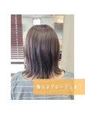 外ハネグレージュボブ (K)