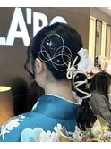 成人式ヘア　編みおろしヘア
