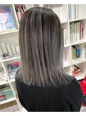 バレイヤージュカラー/白髪ぼかし/切りっぱなし/髪質改善