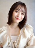 外ハネボブ　イメチェン　美髪　ラベンダーブラウン