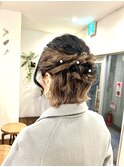 ボブ×ハーフアップ