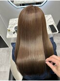 ロングヘアーチャコールベージュ髪質改善　赤坂見附
