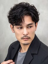 ルーシー 福岡大名店(LUCEY)&nbsp;センターパートフェザーパーマシャドウパーマメンズパーマ