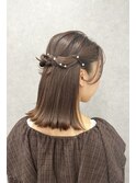 ストレートハーフアップ
