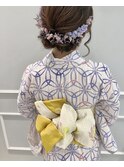 浴衣着付け+シニヨンアレンジヘア【アレンジ結び】