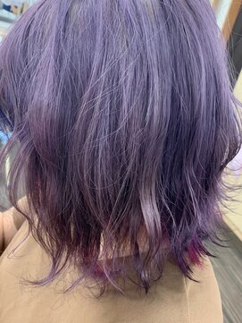 美容室 びゃんびゃん 社店 アイスバイオレット/ダブルカラー/ブリーチ