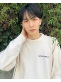 シースルーマッシュ　アッシュブラック　透明感カラー　ショート