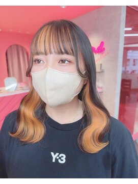 ロンドヴァリー 渋谷店(Lond vallee) 韓国風顔周りインナーカラーオレンジ!