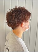 メンズ刈り上げツーブロック×爽やか短髪マッシュパーマ