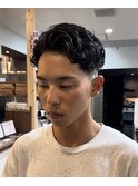 短めパーマ神戸短髪パーマ三宮73パーマ七三パーマフェード