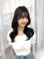 ハピネス 梅田茶屋町店(HAPPINESS)&nbsp;韓国ヘア/ロングレイヤー/顔周りカット/ブリーチなし/グレージュ