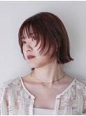 フェイスレイヤーボブくびれボブピンクブラウン【自由が丘】