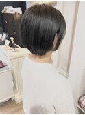福山美容室caary 大人丸みショートボブ骨格補正透明感20代30代