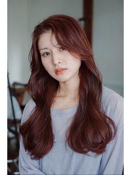 ヘアラウンジ アンリオ(hair lounge an rio) ワインレッド×顔まわりヘア