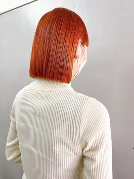 シェリ ヘアデザイン(CHERIE hair design) ぷつっとボブ×オレンジヘア