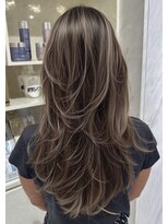 ヨロ 上野(YOLO)&nbsp;ハイライトカラーミルクティーベージュ海外レイヤーカット