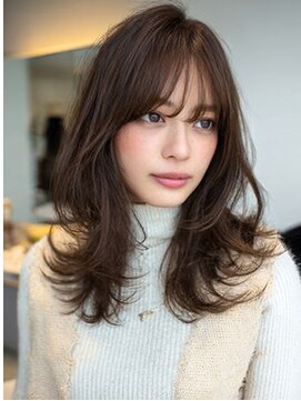 ダル 渋谷/表参道(DAL.) 顔周りカットハッシュカットダークブラウンワンホンレイヤー韓国