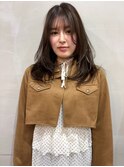 透明感ブラウンベージュ/レイヤーカット/顔まわりカット