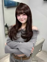 プリアバイポプルス 渋谷(pria by popls)&nbsp;ミディアムレイヤーハッシュカット顔周りレイヤーカット韓国ヘア