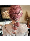 #ヘアセット #ヘアアレンジ #ハイトーンピンク