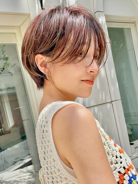 ロット 横浜(lot) ハンサムショート×くびれヘア×アプリコットオレンジ[横浜駅]