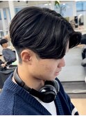 センターパートニュアンスパーマ韓国センター分けコンマヘア横浜
