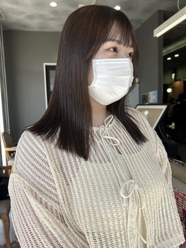 レド(LeDo) つやブラウン×ストレート×顔まわりカット【四日市】