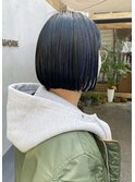ネイビーブルー　ボブ