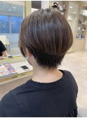ショコラブラウン ハンサムショート 30代40代50代60代 前髪アリ