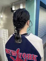 カフカヘア 吉祥寺店(kafka hair)&nbsp;ミディアムの編みおろしスタイル