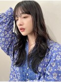 黒髪ロング/ニュアンスパーマ