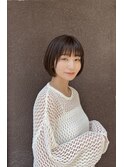 大人可愛い20代30代40代黒髪前下がりショートボブ丸みショート◎