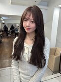 初カラー 明るめベージュ アッシュベージュ ブリーチなし