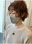 オン眉/ショートウルフ/ウェットパーマ
