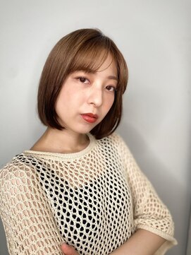 カバーヘア 上尾西口店(COVER HAIR) 透明感マロンベージュ前下がり丸みボブディp1上尾20代30代40代